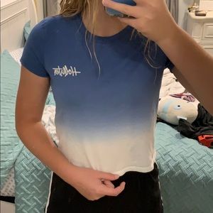 hollister cropped logo tee